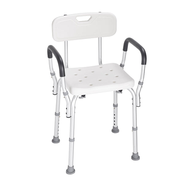 Shower Chair, Shower Seat with Back, Adjustable Height Shower Stool, Shower Chair for Inside Shower Bathtub, Non-slip Bathroom Bench Bath Chair for Elderly Disabled Handicap, 158.8 kg Capacity