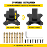 Handrail Outdoor Stairs 47.6 X 35.2 Inch Outdoor Handrail Outdoor Stair Railing Adjustable from 0 to 30 Degrees Handrail for Stairs Outdoor Aluminum Black Stair Railing Fit 3-4 Steps