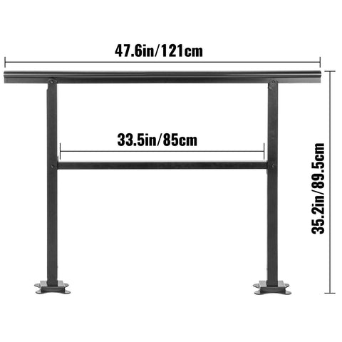 Handrail Outdoor Stairs 47.6 X 35.2 Inch Outdoor Handrail Outdoor Stair Railing Adjustable from 0 to 30 Degrees Handrail for Stairs Outdoor Aluminum Black Stair Railing Fit 3-4 Steps