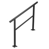 Handrail Outdoor Stairs 47.6 X 35.2 Inch Outdoor Handrail Outdoor Stair Railing Adjustable from 0 to 30 Degrees Handrail for Stairs Outdoor Aluminum Black Stair Railing Fit 3-4 Steps