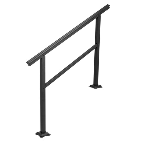Handrail Outdoor Stairs 47.6 X 35.2 Inch Outdoor Handrail Outdoor Stair Railing Adjustable from 0 to 30 Degrees Handrail for Stairs Outdoor Aluminum Black Stair Railing Fit 3-4 Steps