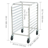 Bun Pan Rack, 10-Tier Commercial Bakery Racks with Brake Wheels, Aluminum Racking Trolley Storage for Half & Full Sheet, Speed Rack For Kitchen Home, Bread Baking Equipment, 660x515x985 mm