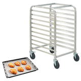 Bun Pan Rack, 10-Tier Commercial Bakery Racks with Brake Wheels, Aluminum Racking Trolley Storage for Half & Full Sheet, Speed Rack For Kitchen Home, Bread Baking Equipment, 660x515x985 mm
