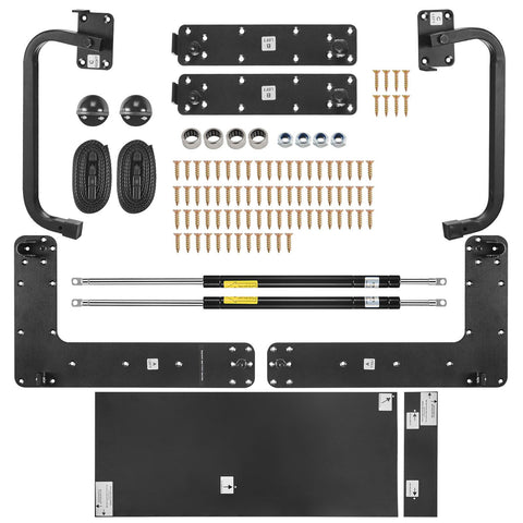 Murphy Bed Kit, Full Size, Deluxe DIY Wall Bed Mechanical Hardware Kit, Pneumatic Lever Heavy Duty Bed Frame Support, Folding Cabinet Wall Bed Space Saving Design for Guestroom, Easy to Build