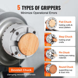 KP965 Lathe Chuck, 4-Jaw 96 mm Diameter, Metal Lathe Chuck Turning Machine Accessories with 5 Sets of Jaws, Self-centering Tool, for Precision Machining, Grinding Machines, Milling Machines