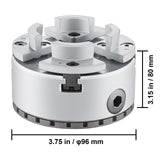 KP965 Lathe Chuck, 4-Jaw 96 mm Diameter, Metal Lathe Chuck Turning Machine Accessories with 5 Sets of Jaws, Self-centering Tool, for Precision Machining, Grinding Machines, Milling Machines