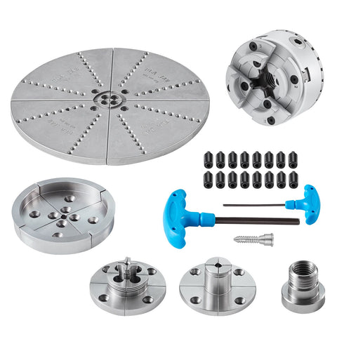 KP965 Lathe Chuck, 4-Jaw 96 mm Diameter, Metal Lathe Chuck Turning Machine Accessories with 5 Sets of Jaws, Self-centering Tool, for Precision Machining, Grinding Machines, Milling Machines