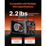 MIG Welder, 130A Synergic Mig Welding Machine, 2-in-1 Gas MIG/Gasless Flux Core MIG Multi-Process Welder Machine, Portable Mig Welder with IGBT Inverter Technology & Digital Display Screen