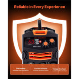MIG Welder, 130A Synergic Mig Welding Machine, 2-in-1 Gas MIG/Gasless Flux Core MIG Multi-Process Welder Machine, Portable Mig Welder with IGBT Inverter Technology & Digital Display Screen