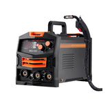 MIG Welder, 130A Synergic Mig Welding Machine, 2-in-1 Gas MIG/Gasless Flux Core MIG Multi-Process Welder Machine, Portable Mig Welder with IGBT Inverter Technology & Digital Display Screen