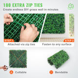 Artificial Boxwood Panel UV 12pcs Boxwood Hedge Wall Panels Artificial Grass Backdrop Wall 20X20" 4cm Green Grass Wall Fake Hedge for Decor Privacy Fence Indoor Outdoor Garden Backyard