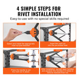 Rivet Nut Tool, 16” Rivnut Tool Kit with 13PCS Metric and SAE Mandrels, 186PCS Rivet Nuts, M3, M4, 10-24, M5, M6, 1/4-20, 8-32, 5/16-18, M8, 3/8-16, M10, M12, 1/2-13, Semi-auto Retraction
