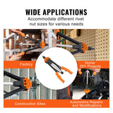 Rivet Nut Tool, 16” Rivnut Tool Kit with 13PCS Metric and SAE Mandrels, 186PCS Rivet Nuts, M3, M4, 10-24, M5, M6, 1/4-20, 8-32, 5/16-18, M8, 3/8-16, M10, M12, 1/2-13, Semi-auto Retraction