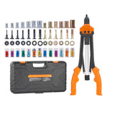 Rivet Nut Tool, 16” Rivnut Tool Kit with 13PCS Metric and SAE Mandrels, 186PCS Rivet Nuts, M3, M4, 10-24, M5, M6, 1/4-20, 8-32, 5/16-18, M8, 3/8-16, M10, M12, 1/2-13, Semi-auto Retraction