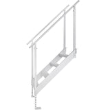 Dock Ladder 4 Step, Dock Stairs 30''-38'' Adjustable Height, 227 kgs Load Capacity, Aluminum Pontoon Boat Ladder with Dual Handrails & Nonslip Mat for Ship/Lake/Pool/Marine Boarding