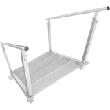 Dock Ladder 4 Step, Dock Stairs 30''-38'' Adjustable Height, 227 kgs Load Capacity, Aluminum Pontoon Boat Ladder with Dual Handrails & Nonslip Mat for Ship/Lake/Pool/Marine Boarding