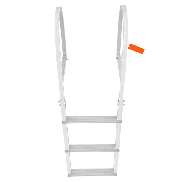 Dock Ladder, Removable 3 Steps, 227 kg Load Capacity, Aluminum Alloy Pontoon Boat Ladder with 7.9 cm Wide Step & Nonslip Rubber Mat, Easy to Install for Ship/Lake/Pool/Marine Boarding