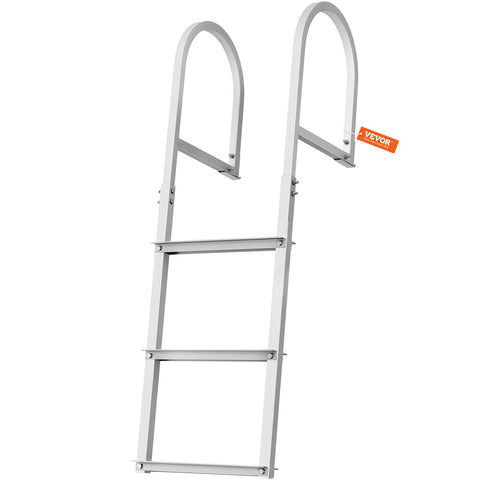 Dock Ladder, Removable 3 Steps, 227 kg Load Capacity, Aluminum Alloy Pontoon Boat Ladder with 7.9 cm Wide Step & Nonslip Rubber Mat, Easy to Install for Ship/Lake/Pool/Marine Boarding
