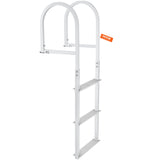 Dock Ladder, Removable 3 Steps, 227 kg Load Capacity, Aluminum Alloy Pontoon Boat Ladder with 7.9 cm Wide Step & Nonslip Rubber Mat, Easy to Install for Ship/Lake/Pool/Marine Boarding