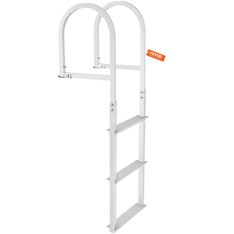 Dock Ladder, Removable 3 Steps, 227 kg Load Capacity, Aluminum Alloy Pontoon Boat Ladder with 7.9 cm Wide Step & Nonslip Rubber Mat, Easy to Install for Ship/Lake/Pool/Marine Boarding