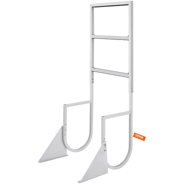 Dock Ladder, Flip-Up 3 Steps, 159 kg Load Capacity, Aluminum Alloy Pontoon Boat Ladder with 50.8 mm Wide Step & Nonslip Rubber Mat, Easy to Install for Ship/Lake/Pool/Marine Boarding