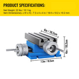 Milling Machine Cross Slide Worktable 4''x7.3'' 2 Axis Compound Precision
