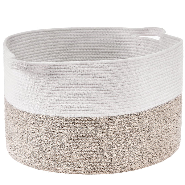 Cotton Rope Storage Basket 87L Woven Blanket Basket 20 x 20 x 14 in