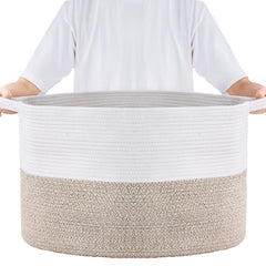 VEVOR Cotton Rope Storage Basket 87L Woven Blanket Basket 20 x 20 x 14 in