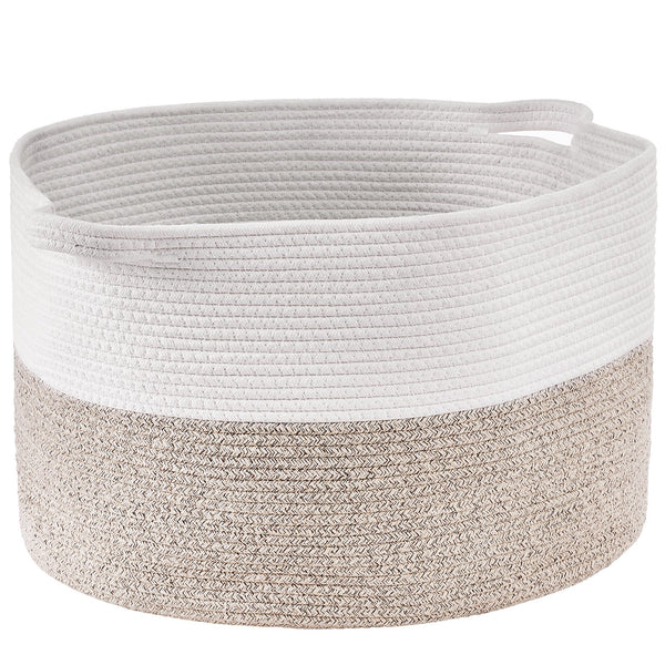 VEVOR Cotton Rope Storage Basket 87L Woven Blanket Basket 20 x 20 x 14 in