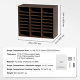 Wood Literature Organizer Adjustable File Sorter 24 Compartments Brown