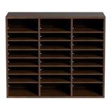 Wood Literature Organizer Adjustable File Sorter 24 Compartments Brown