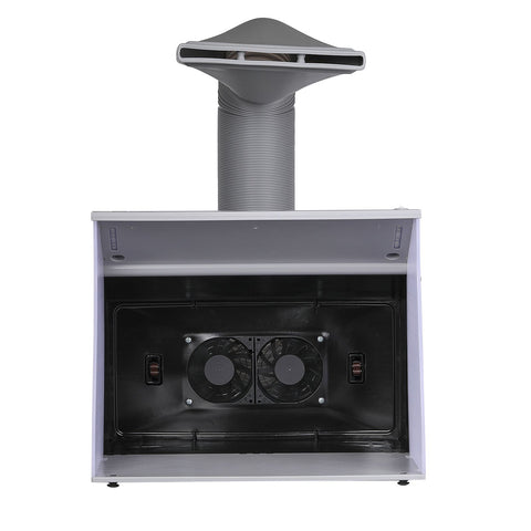 Airbrush Spray Booth, Portable Hobby Airbrush Paint Spray Booth Kit with 4 LED Light, Powerful Dual Exhaust Fans, Turntable and 6 ft Extension Hose, for Painting Models, Arts, Crafts, Cakes