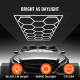 Hexagon Garage Lights 66300LM 15 Grids Honeycomb LED Shop Ceiling Light