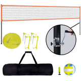 Outdoor Portable Volleyball Net System, Adjustable Height Aluminum Poles, Professional Volleyball Set with PVC Volleyball, Pump, Carrying Bag, Heavy Duty Volleyball Net for Backyard, Beach, Lawn