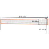 Outdoor Portable Volleyball Net System, Adjustable Height Aluminum Poles, Professional Volleyball Set with PVC Volleyball, Pump, Carrying Bag, Heavy Duty Volleyball Net for Backyard, Beach, Lawn