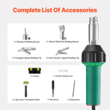 Hot Air Plastic Welder 1600W PVC TPO Vinyl Heat Gun Torch & 9 Accessories