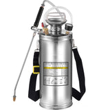 2Gal Stainless Steel Sprayer, Set with 20"" Wand& Handle& 3FT Reinforced Hose, Hand Pump Sprayer with Pressure Gauge&Safety Valve, Adjustable Nozzle Suitable for Gardening and Sanitizing