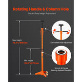 Underhoist Support Stand, 3/4 Ton Capacity Under Hoist Jack Stand, Lifting from 38.4 to 75.4 in, Bearing Mounted Spin Handle, Self-Locking Threaded Screw, Two Wheels, Support Vehicle Components