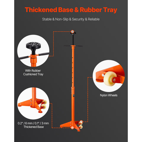 Underhoist Support Stand, 3/4 Ton Capacity Under Hoist Jack Stand, Lifting from 38.4 to 75.4 in, Bearing Mounted Spin Handle, Self-Locking Threaded Screw, Two Wheels, Support Vehicle Components