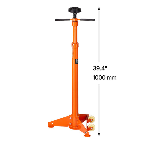 Underhoist Support Stand, 3/4 Ton Capacity Under Hoist Jack Stand, Lifting from 38.4 to 75.4 in, Bearing Mounted Spin Handle, Self-Locking Threaded Screw, Two Wheels, Support Vehicle Components