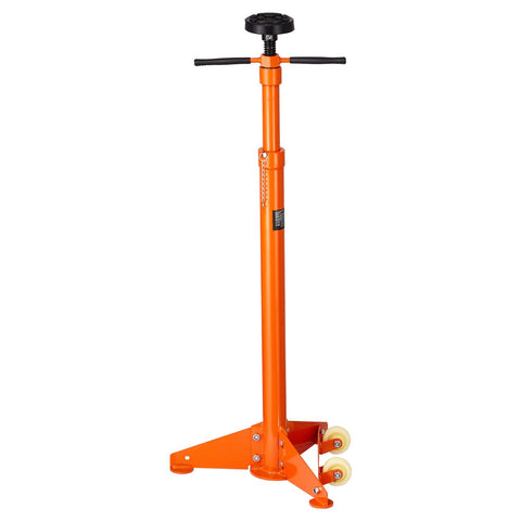 Underhoist Support Stand, 3/4 Ton Capacity Under Hoist Jack Stand, Lifting from 38.4 to 75.4 in, Bearing Mounted Spin Handle, Self-Locking Threaded Screw, Two Wheels, Support Vehicle Components