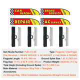 Auto Repair Advertising Feather Flag Kit Swooper Flags and Poles 16.3 FT