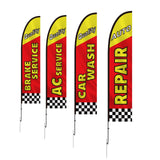 Auto Repair Advertising Feather Flag Kit Swooper Flags and Poles 16.3 FT