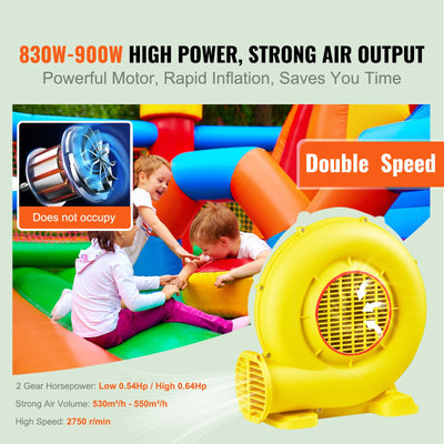 Air Blower Pump Fan Bounce House Blower 450W 0.6HP for Inflatable Bouncy