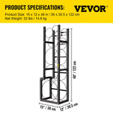 Refrigerant Tank Rack Cylinder Tank Rack w/ 1*50lb 2*30lb &3 Small Bottles
