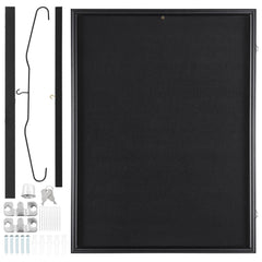 VEVOR Jersey Display Frame Case, 610 x 812 x 40 mm, Large Lockable Sport Jersey Shadow Box with 98% UV Protection PC Glass and Hangers, for Baseball Basketball Football Hockey Shirt and Uniform, Black