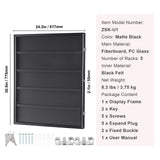 35 Graded Sports Card Display Case, 617 x 775 x 55 mm, Baseball Card Display Frame with 98% UV Protection Clear View PC Glass, Lockable Wall Cabinet for Football Basketball Hockey Trading Card
