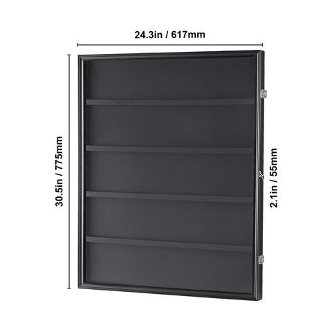 35 Graded Sports Card Display Case, 617 x 775 x 55 mm, Baseball Card Display Frame with 98% UV Protection Clear View PC Glass, Lockable Wall Cabinet for Football Basketball Hockey Trading Card