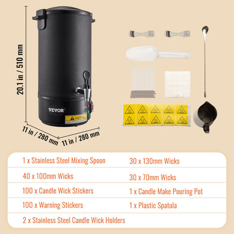 Wax Melter for Candle Making 10Liter Electric Pot Commercial or Home Use