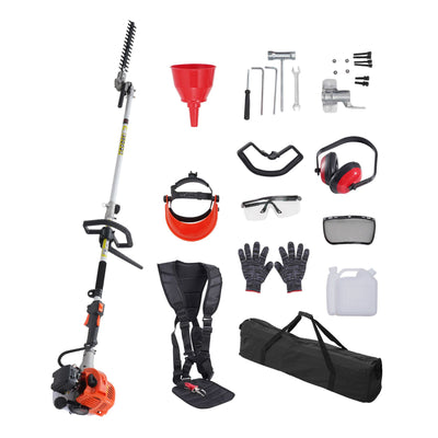 15.7-inch 26CC 2 Cycle Gas Hedge Trimmer, Gas Powered Pole Hedge Trimmer with Dual Sided Dual Action Blade, Adjustable Trimmer Head, Suitable for Trimming Shrubs, Bushes